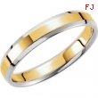 14kt Yellow/White SIZE 11 Polished TWO TONE DESIGN BAND