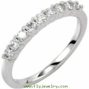 14KW 01.90MM; 1/4 CT TW P NINE STONE ANNIVERSARY BAND