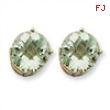 14kw 10mm Round Green Amethyst Earring