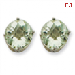 14kw 10mm Round Green Amethyst Earring