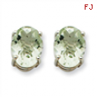 14kw 10x8 Oval Green Amethyst Earring