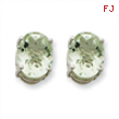 14kw 10x8 Oval Green Amethyst Earring