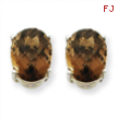 14kw 10x8 Oval Smokey Quartz Earring