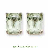 14kw 10x8mm Emerald Green Amethyst Earring