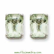 14kw 10x8mm Emerald Green Amethyst Earring