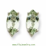 14kw 10x8mm Marquise Green Amethyst Earring