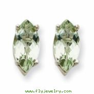 14kw 10x8mm Marquise Green Amethyst Earring