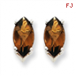 14kw 10x8mm Marquise Smokey Quartz Earring