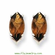 14kw 10x8mm Marquise Smokey Quartz Earring