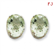 14kw 12x10 Oval Green Amethyst Earring