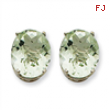 14kw 12x10 Oval Green Amethyst Earring