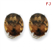 14kw 12x10 Oval Smokey Quartz Earring