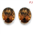 14kw 12x10 Oval Smokey Quartz Earring