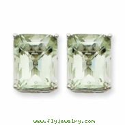 14kw 12x10mm Emerald Green Amethyst Earring