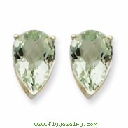 14kw 12x8 Pear Green Amethyst Earring