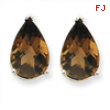 14kw 12x8 Pear Smokey Quartz Earring