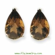 14kw 12x8 Pear Smokey Quartz Earring