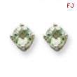 14kw 4mm Round Green Amethyst Earring