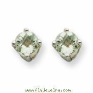 14kw 4mm Round Green Amethyst Earring