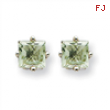 14kw 4mm Square Green Amethyst Earring