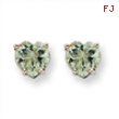 14kw 5mm Heart Green Amethyst Earring