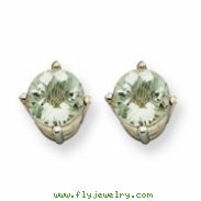 14kw 5mm Round Green Amethyst Earring