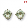 14kw 5mm Round Green Amethyst Earring