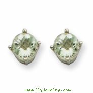 14kw 5mm Round Green Amethyst Earring