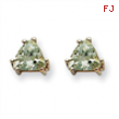 14kw 5mm Trillion Green Amethyst Earring