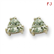 14kw 5mm Trillion Green Amethyst Earring