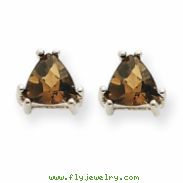 14kw 5mm Trillion Smokey Quartz Earring