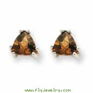 14kw 5mm Trillion Smokey Quartz Earring