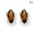 14kw 5X2.5mm Marquise Smokey Quartz Earring