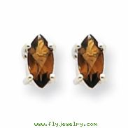 14kw 5X2.5mm Marquise Smokey Quartz Earring