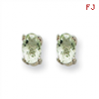 14kw 5x3 Oval Green Amethyst Earring