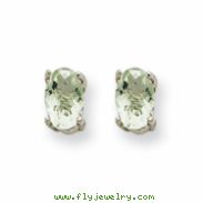 14kw 5x3 Oval Green Amethyst Earring