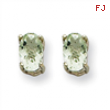 14kw 5x3 Oval Green Amethyst Earring