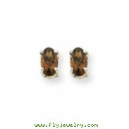 14kw 5x3 Oval Smokey Quartz Earring