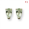 14kw 5x3 Pear Green Amethyst Earring