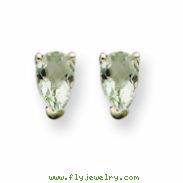 14kw 5x3 Pear Green Amethyst Earring