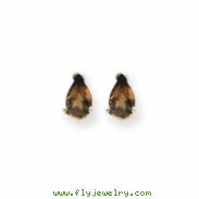 14kw 5x3 Pear Smokey Quartz Earring