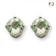 14kw 6mm Round Green Amethyst Earring