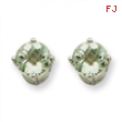 14kw 6mm Round Green Amethyst Earring