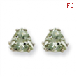 14kw 6mm Trillion Green Amethyst Earring