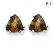 14kw 6mm Trillion Smokey Quartz Earring