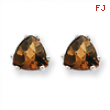 14kw 6mm Trillion Smokey Quartz Earring