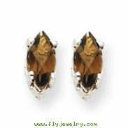 14kw 6x3mm Marquise Smokey Quartz Earring