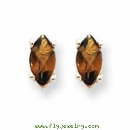 14kw 6x3mm Marquise Smokey Quartz Earring