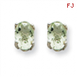 14kw 6x4 Oval Green Amethyst Earring