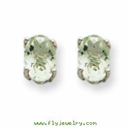 14kw 6x4 Oval Green Amethyst Earring